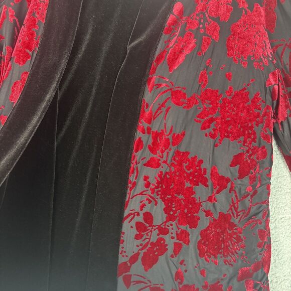 NWT Chico's Red Velvet Reversible to Black Jacket SZ 3 XL Kimono Sleeve MSRP 159 - Picture 10 of 12